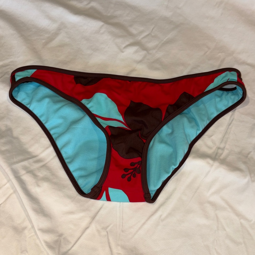 Tropical Red and Blue Bikini Bottom